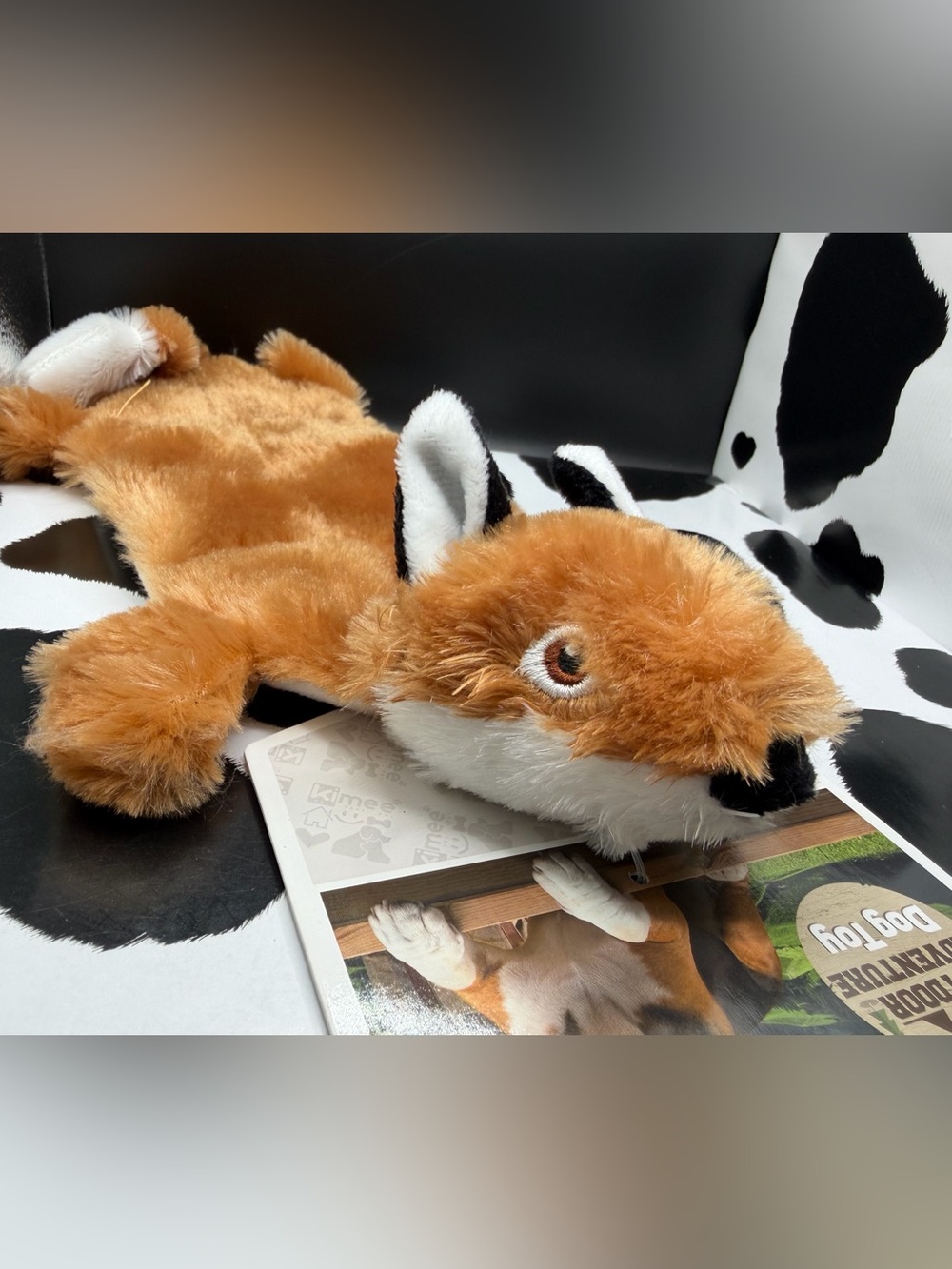KMEE Plush Brown Squirrel Crinkle Paper Dog Toy - Outdoor Adventure Squeaky Toy